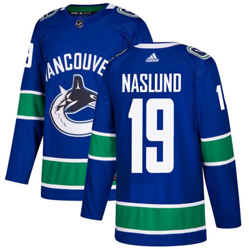 Adidas Men Vancouver Canucks 19 Markus Naslund Blue Home Authentic Stitched NHL Jersey